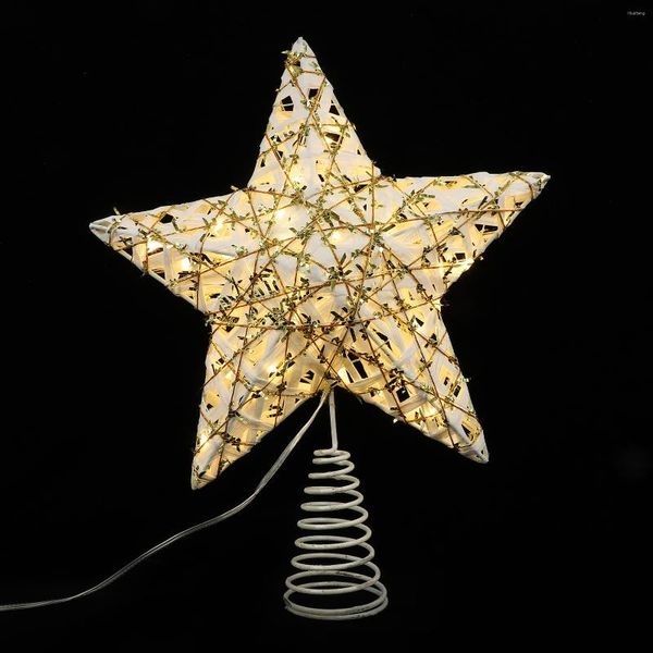 Decoraciones navideñas Tree Topper Star Holiday Treetop Decoración Navidad Glitterwire Glittered Metal Hallow Ornament Adornos Favores Regalo