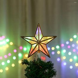 Décorations de Noël Arbre Topper Star Xmas avec lumières LED Night Light Treetop Alimenté par batterie Tree-top