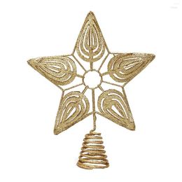 Decoraciones navideñas Tree Topper Stars Estrella de 9,84 pulgadas para metal interior con base en espiral Belén 3D