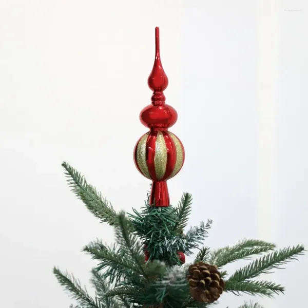 Decoraciones navideñas para árbol, decoración navideña con forma de calabaza y botella superior con purpurina, decoración para fiesta de año