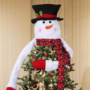 Adornos navideños para árbol, muñeco de nieve de Navidad, abrazador, brazos articulados, decoración de fiesta, adornos de invierno, suministros del país de las Maravillas