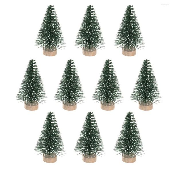 Décorations De Noël Arbre Arbres Mini Miniature Pin Bouteille De Neige Sisal Artificielle Brosse Bureau Partie Décoration De Table Décor Ornements