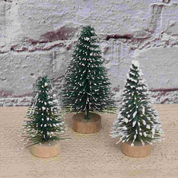 Décorations De Noël Arbre Arbres Pin Miniature Mini Fête Bouteille Artificielle Artisanat De Noël Décor Sisal Bureau Brosse Décoration Ornements De Neige