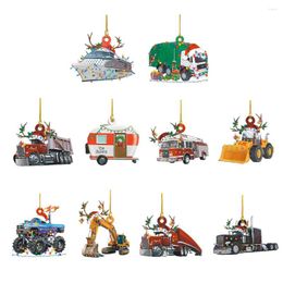 Kerstdecoraties Tree Truck ornamenten houten hanger huis Noel decoratie Xmas hangende boot ornament diy hout ambachten feestkinderen cadeau