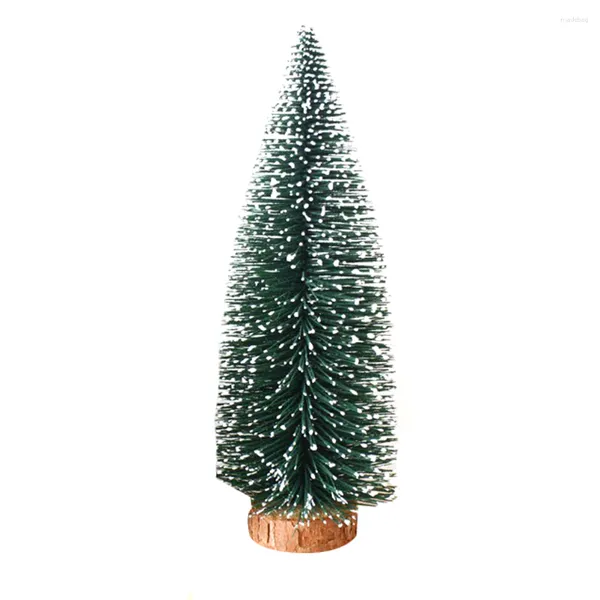 Arbre de décorations de noël avec Base en bois, pin artificiel pour décorations de table, petit 20cm