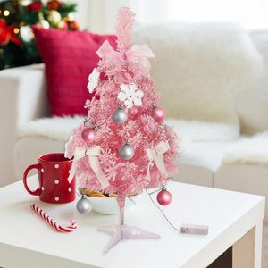 Décorations de Noël Arbres 60cm Bleu Rose Décoration de fête Grand nœud papillon avec boules Fil de fer PVC Bonne année