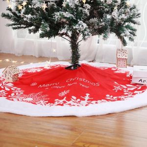 Decoraciones navideñas Faldas para árboles Falda corta de felpa con forma de copo de nieve para árbol Adorno de 48 pulgadas de diámetro Moderno Profesional Rojo 2023 Aug30