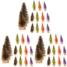 Decoraciones navideñas, árboles, mesa, árbol, Mini decoración superior, fiesta de Navidad, decoración preiluminada, artesanías de pino de Sisal en miniatura