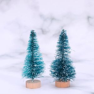 Kerstdecoraties bomen boom mini sisal kunstmatige borstel fles ambachten miniatuur houten dennen tafelblad met matte knutselen kleine weergave