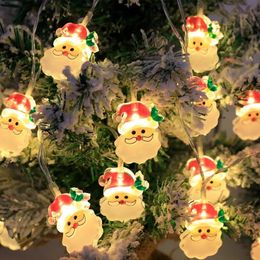 Décorations de Noël USB 10L Light String Père Noël Bonhomme de neige Elk Fairy Tree Lights Année Fête Décor à la maison 231115