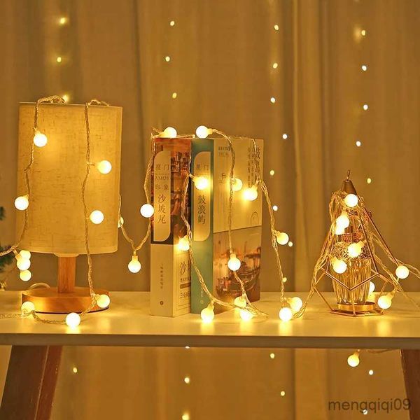 Decoraciones navideñas USB Power LED Ball Garland Lámpara de hadas Luz al aire libre Cálido Colorido Navidad Fiesta de bodas Decoración Habitación DIY Decoración R230928