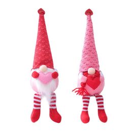 Décorations de Noël Saint Valentin Tomte Gnome Poupée en peluche faite à la main Lumière LED suédoise