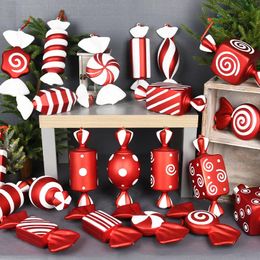 Décorations de Noël divers styles 32 cm rouge et blanc grand ornement de bonbons décoration d'arbre décor à la maison 231013