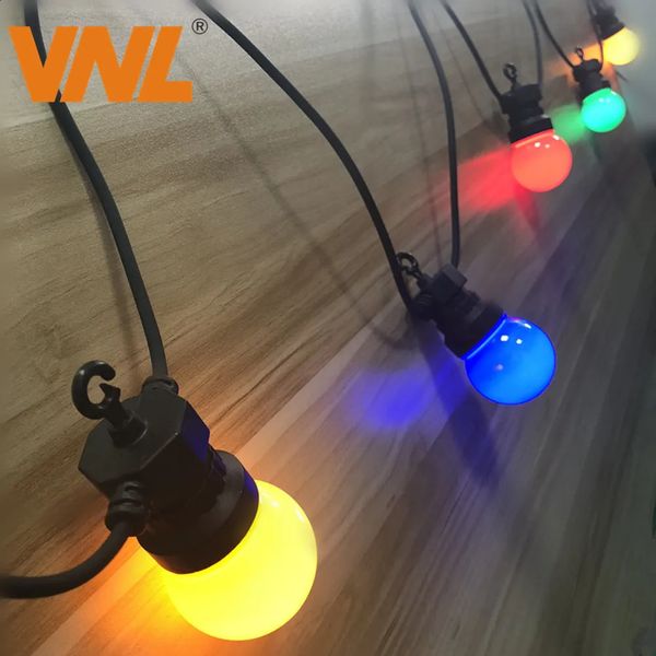 Decoraciones navideñas VNL IP65 LED Globe G50 Bombilla multicolor Cadena conectable Luces coloridas al aire libre para boda Garland Party 231030