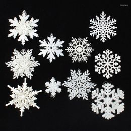 Kerstdecoraties witte kunstmatige sneeuwvlok plastic nep kerstboom ornament jaar 2022 decor