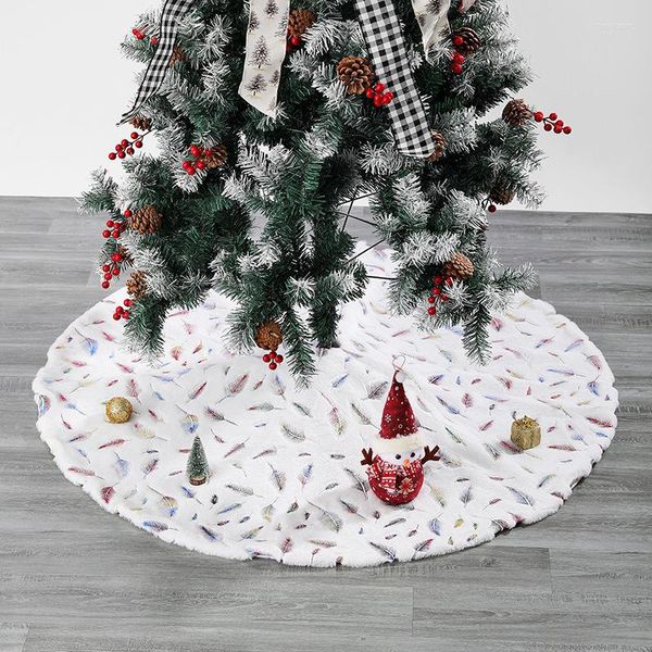 Décorations de Noël Blanc Fluff Arbre Jupe Bronzé Coloré Plume Cadeaux De Fête Année Fête Décoration Tablier