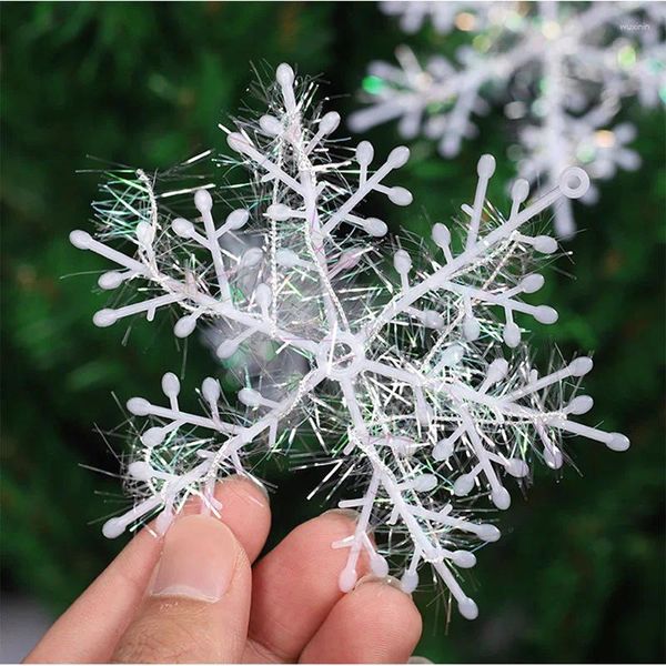 Decoraciones navideñas Decoración de árbol de plástico blanco Nieve artificial Hogar Suministros para fiestas de año feliz 12 piezas