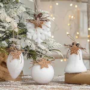 Décorations de Noël Flocons de neige blancs Cloche 2023 Nouveautéssphères Globe d'arbre Pendentifs pour la décoration intérieure Noël