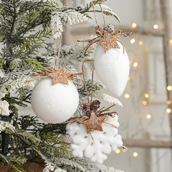 Décorations de Noël Blanc Flocons De Neige Cloche 2023 Noveltiesspheres Globe of Tree Pendentifs pour La Décoration Intérieure De Noël 220912