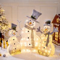 Décorations de Noël Blanc Snowman Elk LED Tree Lamp Light Decoration