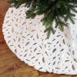 Décorations de Noël jupe d'arbre blanc bronzant plume tablier ornements année 2022 pour la maison