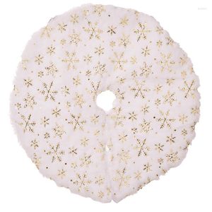 Kerstdecoraties witte boom rok zacht pluche pailletten rokken 15 inin ronde mat voor feestvakantie