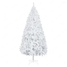 Decoraciones navideñas, árbol feliz de Navidad blanco, 120cm, 150cm, 180cm, 210cm de altura con soporte plegable de Metal, adornos para decoración del hogar