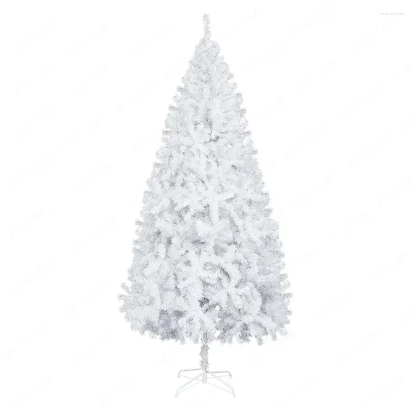 Décorations de Noël Blanc Joyeux Arbre de Noël 120 cm 150 cm 180 cm 210 cm Hauteur avec support pliable en métal Ornements de décoration pour la maison