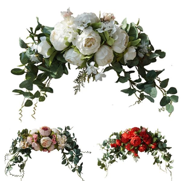 Décorations de Noël en gros guirlande artificielle seuil fleurs pivoine rose bricolage fête de mariage fleur arrangement mural maison chambre 231120