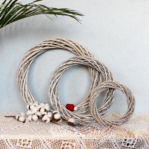 Kerstdecoraties rieten krans decor rattan wijnstok ring bloemen hoepel natuurlijke ornamenten ambachtelijke accessoires diy slinger geschenken