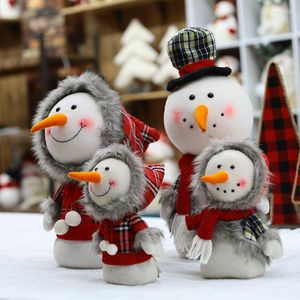 Kerstdecoraties raam decoratie 4 stks set sneeuwman chrismas boom decor rekwisieten schuim plaid doek speelgoed navidad arboles feestbenodigdheden