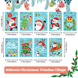 Kerstversiering Windows Decoratie Stickers 9 Vellen Sneeuwpop Rendier Sneeuwvlok Raamstickers Kerst Feestartikelen Voor Kantoren Ho Amenq