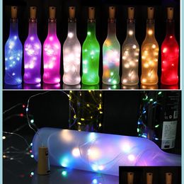 Weihnachtsdekorationen Weinflasche Kork Lichter String 2M 20 LED Batterieleistung für Party Neujahr Halloween Bar Dekor Drop Del DHG8F