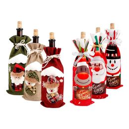 Décorations de Noël Bouteille de vin Er Joyeux décor pour la maison 2021 Navidad Noel Ornements Cadeau de Noël Bonne année 2022 4Tvk Drop Delivery G Dhhqb