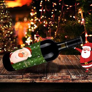 Decoraciones navideñas Etiqueta de botella de vino Pegatinas 6 Diseños Pegatinas de Navidad impermeables para fiesta