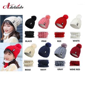 Décorations de Noël Hiver Tricoté Bonnet Chapeaux Épais Chaud Skullies Chapeau Femme Femmes Tricot Lettre Bonnet Caps Avec Oreille Protecteur Set1