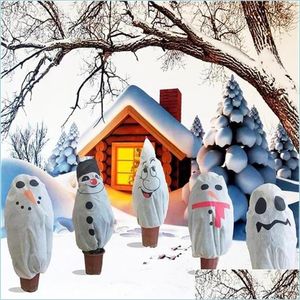 Decoraciones navideñas Invierno Cálido Árbol de Navidad Er Manta Planta Protección Ze para el clima frío Hogar Jardín Decoración navideña Drop Del Dhewy