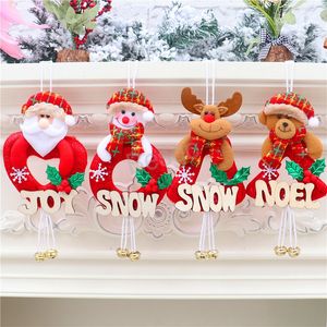 Kerstdecoraties hout ornament Santa Claus eland kerstboom decor houten hanger huizen huizen festival ornamenten hangende ornament bh4001 tqq