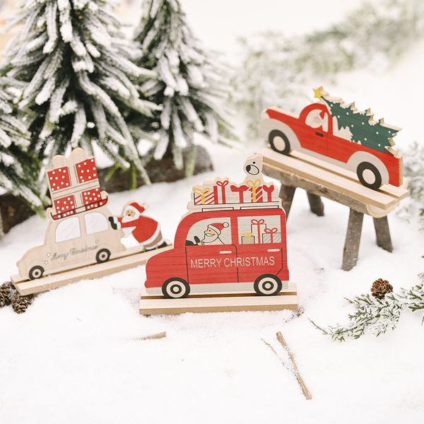 Decoración de Navidad Decoración de coches de madera creativo Nuevos productos Festival de suministros de coches decoraciones de Navidad al por mayor de Europa y América