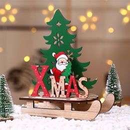 Décorations de Noël Porte de Noël en bois suspendus Oranments Mur Noël Dec Joyeux Noël Décor pour la maison Bonne année Naviidad Porte Pendentifs 220901