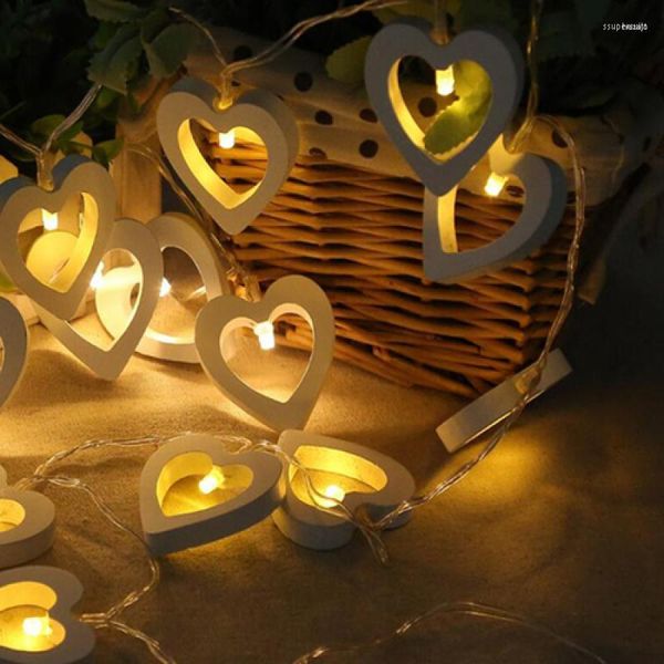 Décorations de Noël Cordon lumineux en bois avec LED Éclairage en forme de coeur Proposition de confession Forme de coeur