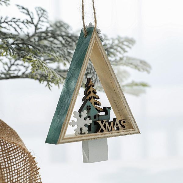 Décorations de Noël Ornements en bois Jouets pour enfants pour arbre de Noël Pendentifs suspendus Décoration de Noël Elk Décoration de fête à la maison Année 2022 NoelChristmas