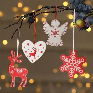 Décorations de noël pendentifs en bois, ornements suspendus pour arbre de noël, flocons de neige pour la maison, cadeau pour enfants, décor de noël