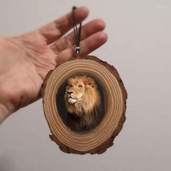 Adornos navideños rebanada de madera animales adorno colgante árbol ligero colgante para el hogar sala de estar jardín decoración JS22