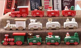 Décorations de Noël Train en bois Enfants cadeaux du jour de Noël