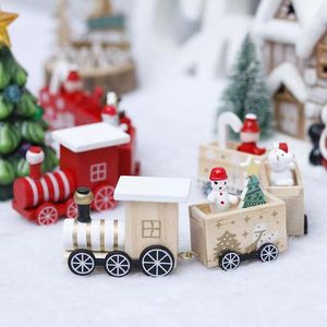 Décorations de noël Train en bois, décoration de joyeux pour la maison, cadeaux du père noël pour enfants 2021, bonne année 2022