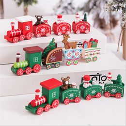 Kerstdecoraties houten trein kerstcadeau vrolijke decoratie voor huisjaar decor 2022 navidad kert noel ornamenten