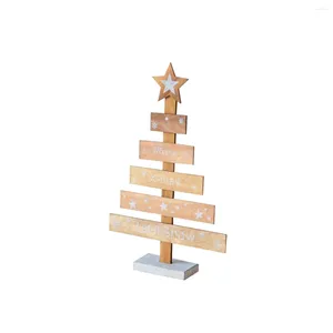 Kerstversiering Houten Boom Feestelijke Knutseltafel Bureau Vakantiecadeau (Originele Houtkleur)