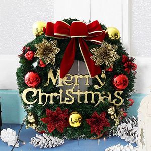 Décorations de Noël couronne pendentif joyeuse porte d'entrée décoration mur artificiel pine maison / boutique / bureau / classe décorationchristmas
