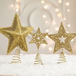 Decoraciones navideñas, árbol de hierro forjado, estrella brillante, decoración superior, adornos navideños 2023